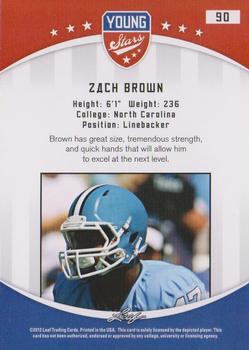 2012 Leaf Young Stars #90 Zach Brown Back