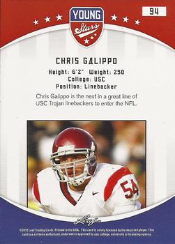 2012 Leaf Young Stars #94 Chris Galippo Back