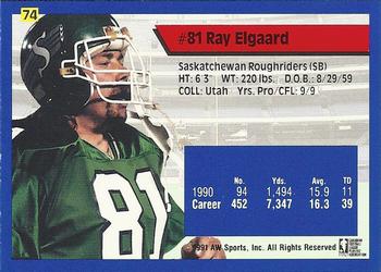 1991 All World CFL #74 Ray Elgaard Back