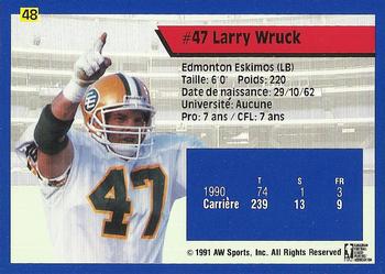 1991 All World CFL French #48 Larry Wruck Back