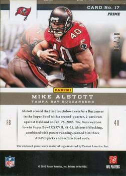 2012 Panini Momentum - Team Threads Patches Prime #17 Mike Alstott Back