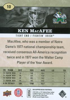 2013 Upper Deck #10 Ken MacAfee Back