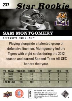2013 Upper Deck #237 Sam Montgomery Back
