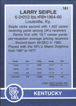1991 Hoby Stars of the SEC #161 Larry Seiple Back