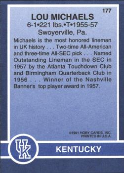 1991 Hoby Stars of the SEC #177 Lou Michaels Back