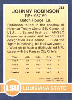 1991 Hoby Stars of the SEC #213 Johnny Robinson Back