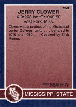 1991 Hoby Stars of the SEC #250 Jerry Clower Back