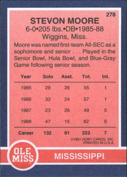 1991 Hoby Stars of the SEC #278 Stevon Moore Back