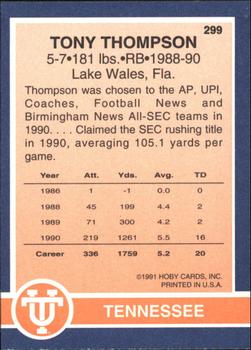 1991 Hoby Stars of the SEC #299 Tony Thompson Back