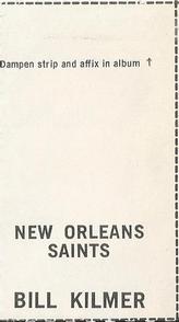 1969 Glendale Stamps #NNO Bill Kilmer Back