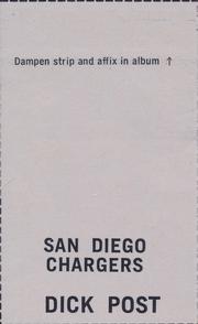 1969 Glendale Stamps #NNO Dick Post Back