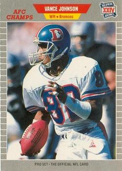 1989-90 Pro Set Super Bowl XXIV Binder #105 Vance Johnson Front