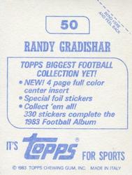1983 Topps Stickers #50 Randy Gradishar Back