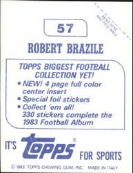 1983 Topps Stickers #57 Robert Brazile Back