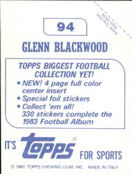 1983 Topps Stickers #94 Glenn Blackwood Back