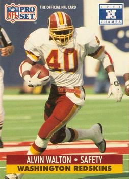 1991-92 Pro Set Super Bowl XXVI Binder #323 Alvin Walton Front
