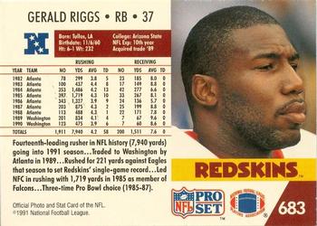 1991-92 Pro Set Super Bowl XXVI Binder #683 Gerald Riggs Back
