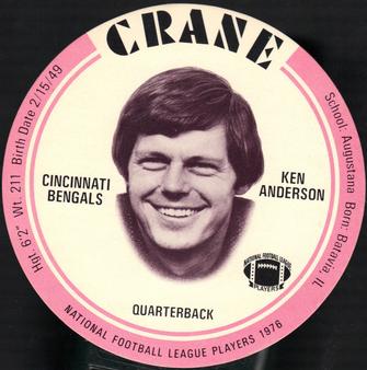 1976 Crane Discs #NNO Ken Anderson Front