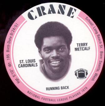1976 Crane Discs #NNO Terry Metcalf Front
