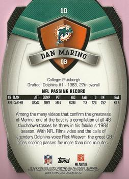 2012 Topps - Game Time Giveaway Die Cut #10 Dan Marino Back