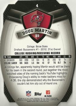 2012 Topps - Game Time Giveaway Die Cut #4 Doug Martin Back