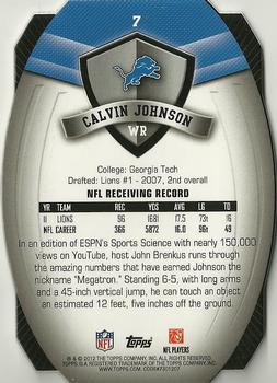 2012 Topps - Game Time Giveaway Die Cut #7 Calvin Johnson Back