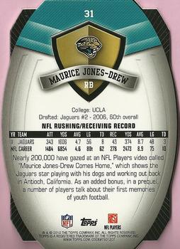 2012 Topps - Game Time Giveaway Die Cut #31 Maurice Jones-Drew Back