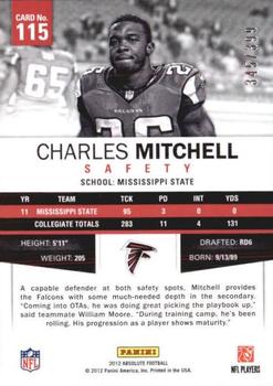2012 Panini Absolute - Retail #115 Charles Mitchell Back