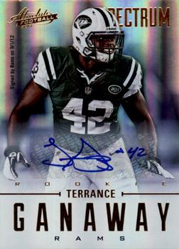 2012 Panini Absolute - Spectrum Gold Autographs #187 Terrance Ganaway Front