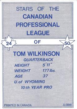1981 JOGO  #24 Tom Wilkinson Back