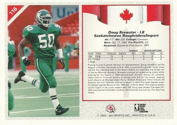 1992 All World CFL #116 Doug Brewster Back