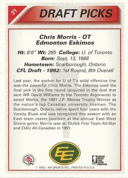 1992 All World CFL #21 Chris Morris Back