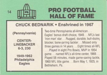 1985-88 Football Immortals #14 Chuck Bednarik Back