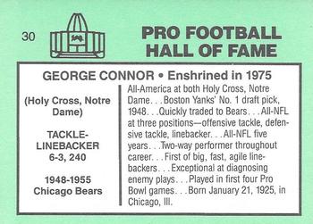 1985-88 Football Immortals #30 George Connor Back