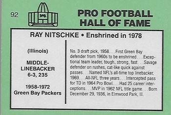 1985-88 Football Immortals #92 Ray Nitschke Back