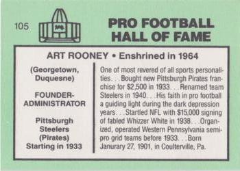 1985-88 Football Immortals #105 Art Rooney Back