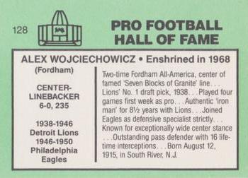 1985-88 Football Immortals #128 Alex Wojciechowicz Back