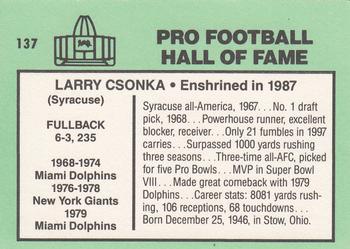 1985-88 Football Immortals #137 Larry Csonka Back