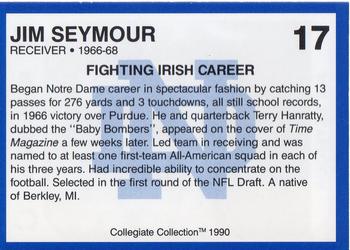1990 Collegiate Collection Notre Dame #17 Jim Seymour Back