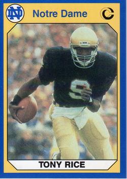 1990 Collegiate Collection Notre Dame #21 Tony Rice Front
