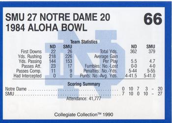 1990 Collegiate Collection Notre Dame #66 1984 Aloha Bowl Back