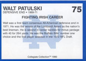 1990 Collegiate Collection Notre Dame #75 Walt Patulski Back