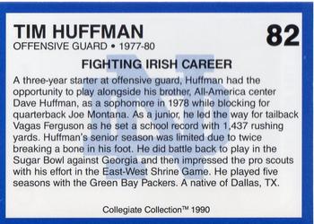1990 Collegiate Collection Notre Dame #82 Tim Huffman Back
