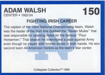 1990 Collegiate Collection Notre Dame #150 Adam Walsh Back