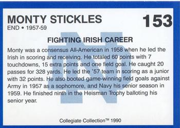 1990 Collegiate Collection Notre Dame #153 Monty Stickles Back