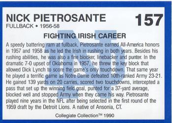 1990 Collegiate Collection Notre Dame #157 Nick Pietrosante Back