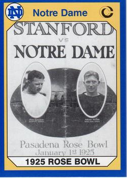1990 Collegiate Collection Notre Dame #160 1925 Rose Bowl Front