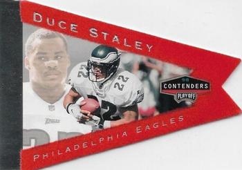 1998 Playoff Contenders - Pennants Red Felt #73 Duce Staley Front