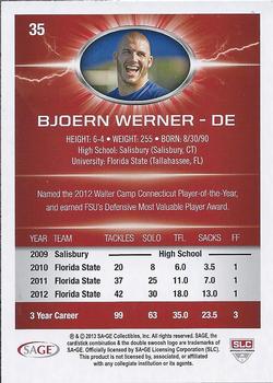 2013 SAGE HIT #35 Bjoern Werner Back