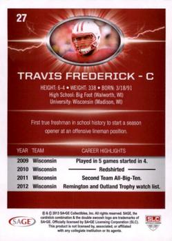 2013 SAGE HIT #27 Travis Frederick Back